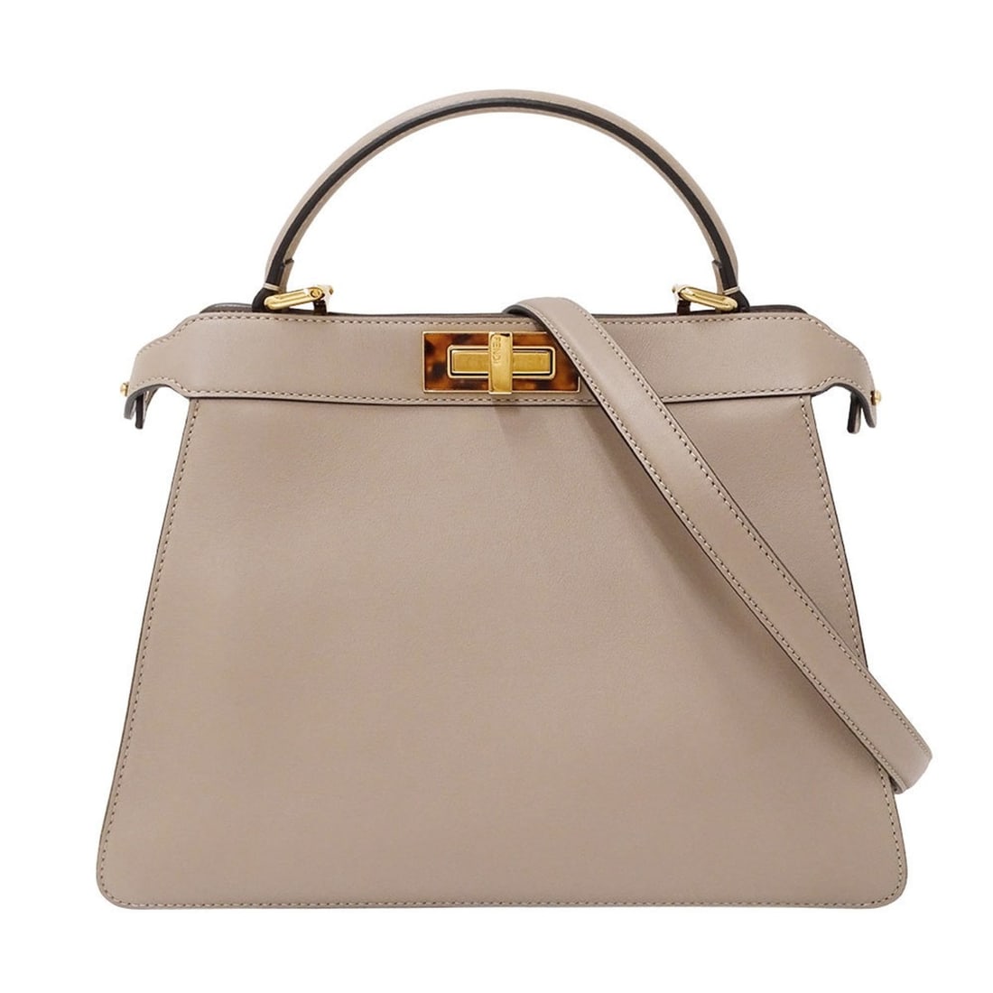 Fendi Women's Peekaboo I SeeU Leather Handbag/Shoulder Bag, Medium, Greige, 8BN321, 2-Way, Bag: --- Catalog ---Category: SizeSize (HxWxD): 24.5cm x 33cm x 12cm / 9.64'' x 12.99'' x 4.72''Category: DesignType: Handbag, Shoulder bagColor: GrayishGender: WomenMaterial: Leather Category: GeneralMPN: