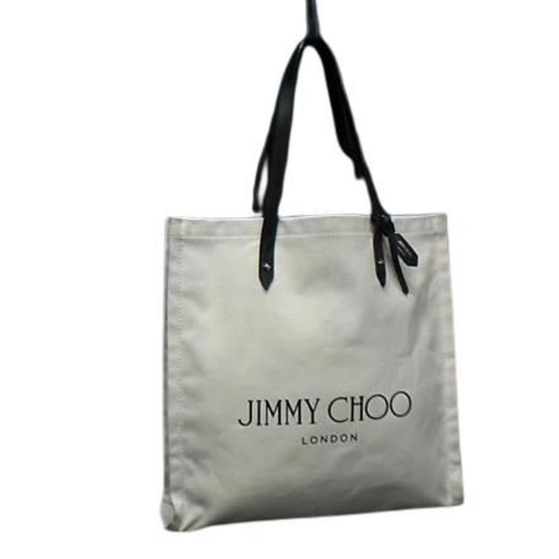 JIMMY CHOO Tote Bag, Canvas and Leather, White, Women's (1 of 10)