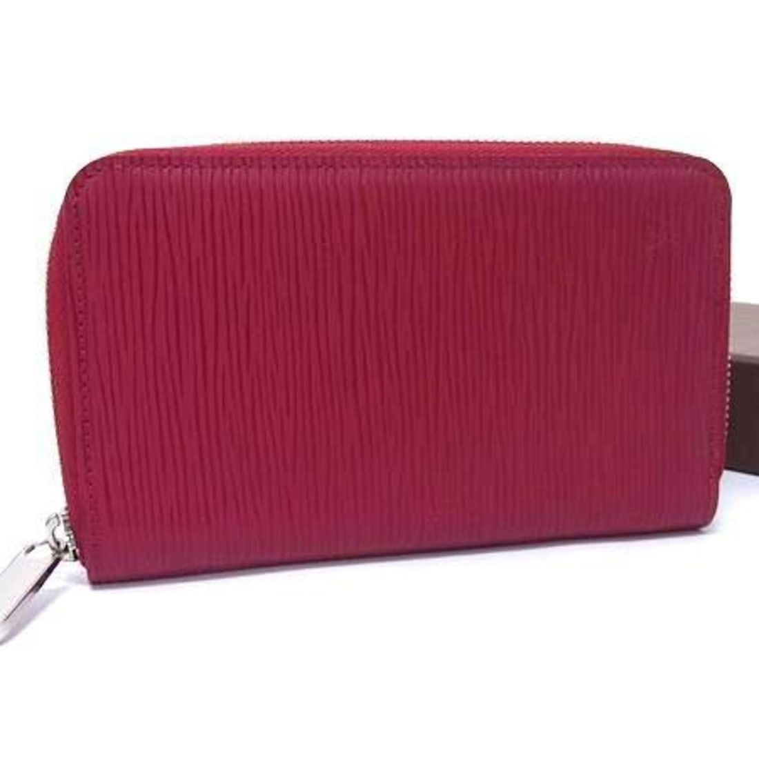 LOUIS VUITTON Zippy Compact Wallet M60424 Fuchsia (Wine Red) Epi Leather Women's Round Long (1 of 9)