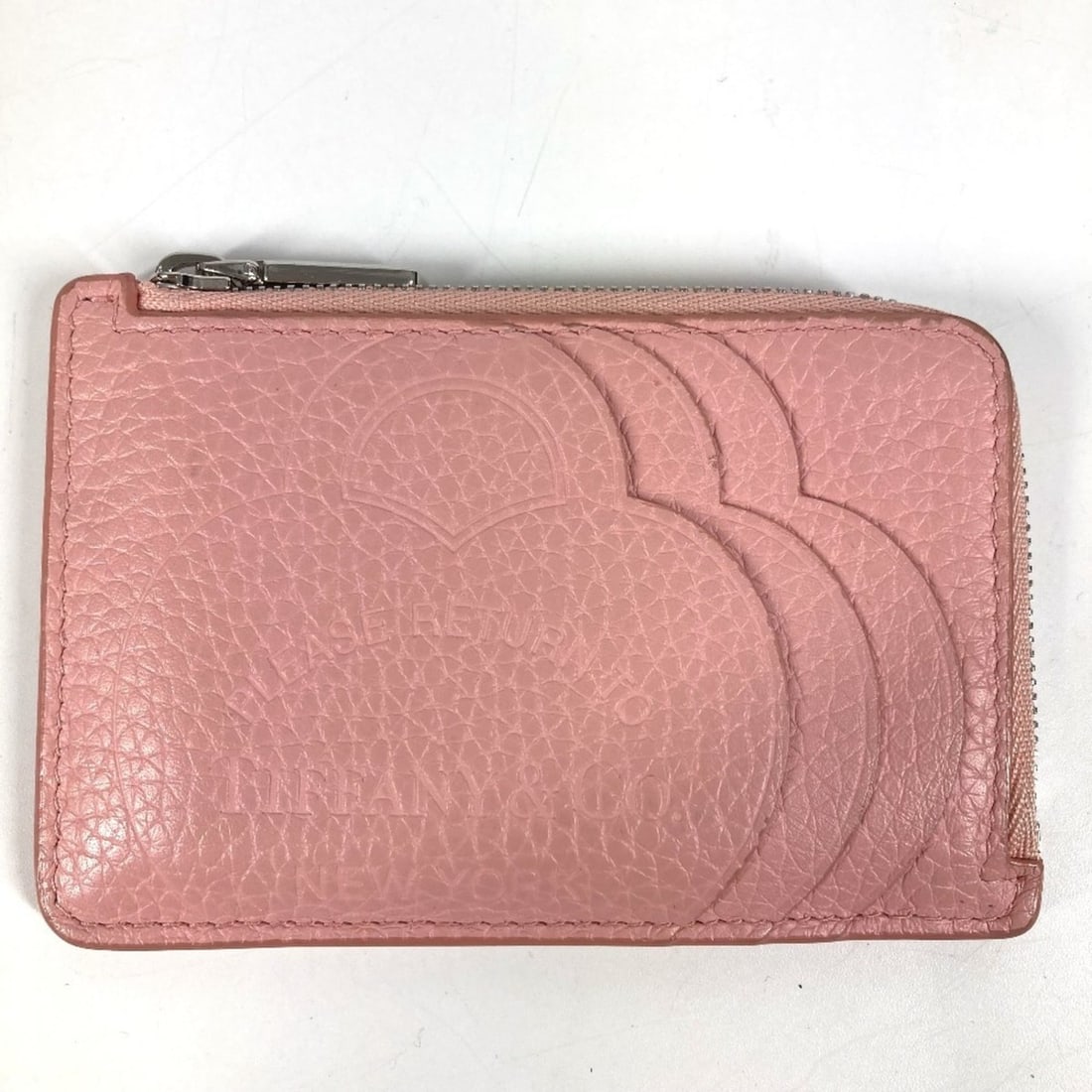TIFFANY & Co. Tiffany Return to Heart Logo L-Zip Coin Purse Wallet, Leather, Women's, Pink (1 of 12)