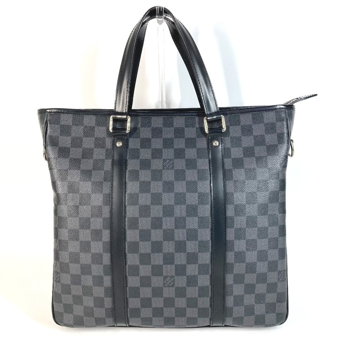 LOUIS VUITTON N41259 Damier Graphite Tadao PM Briefcase, Handbag, Tote Bag, Business Canvas, Men's, (1 of 17)