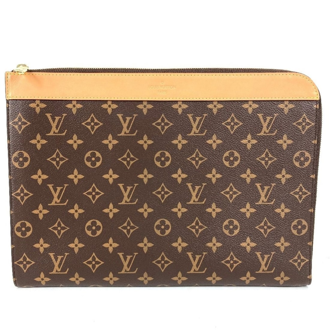 LOUIS VUITTON M82540 Monogram Pochette Jour, a clutch bag with an L-shaped zipper and canvas, (1 of 18)