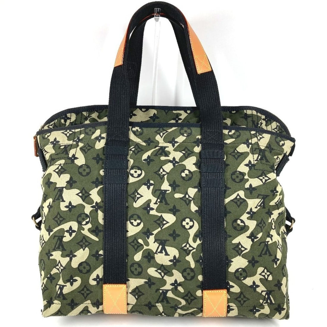 LOUIS VUITTON M95783 Monogram Muffler Camouflage Tray Bag, Tote Boston Shoulder Leather, Canvas, (1 of 15)