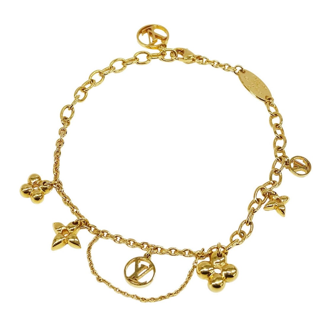 Louis Vuitton Blooming Gold Bracelet, M64858, Women's, Chain Accessory: --- Catalog ---Category: SizeLength: 15cm - 18.5cm / 5.9'' - 7.28''Category: DesignType: Charm braceletColor: GoldGender: WomenMaterial: Gold platingCategory: GeneralMPN: M64858Brand: Louis VuittonCou
