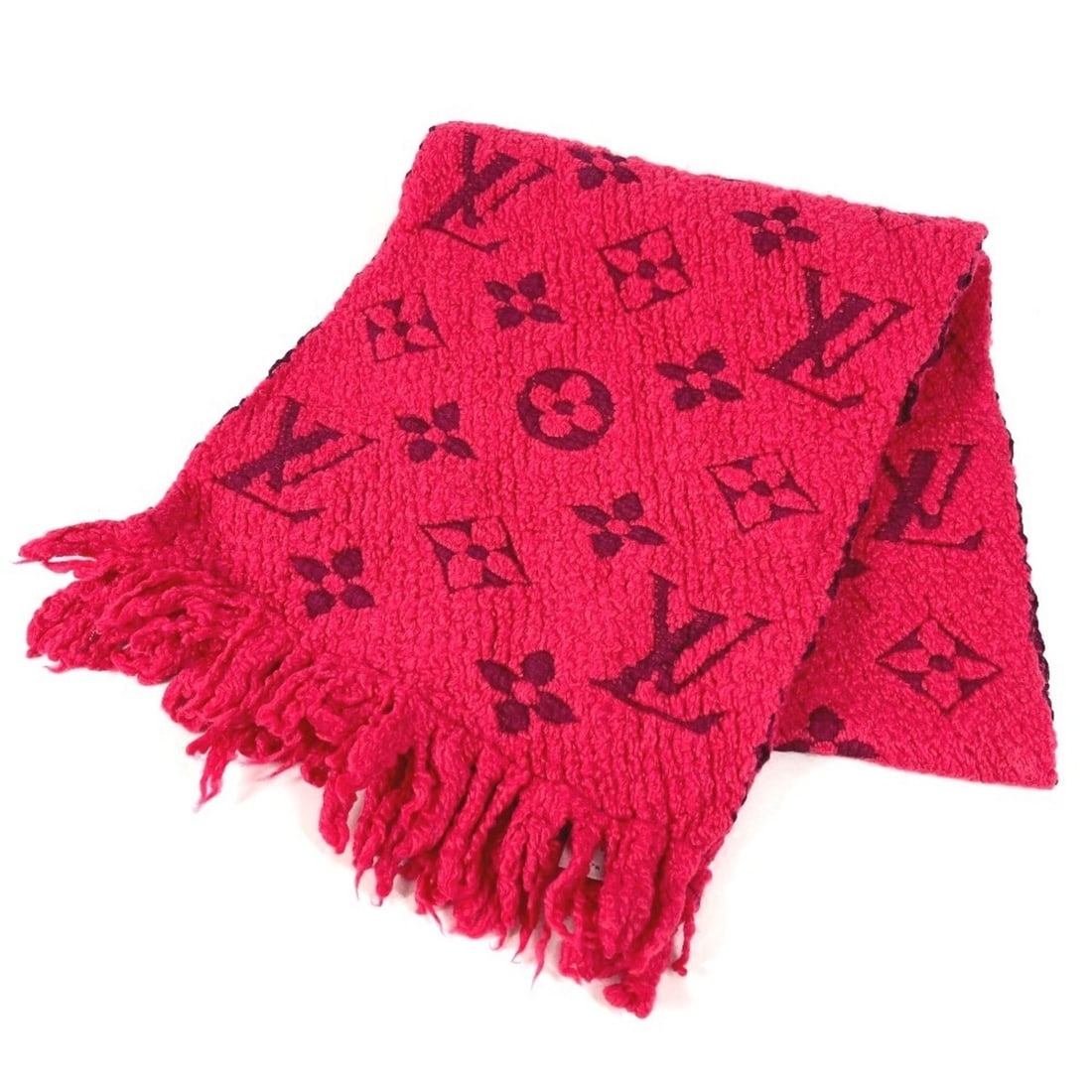 LOUIS VUITTON M78769 Monogram Echarpe Logomania Fringe Accessory Scarf Wool and Silk Men's Women's (1 of 13)