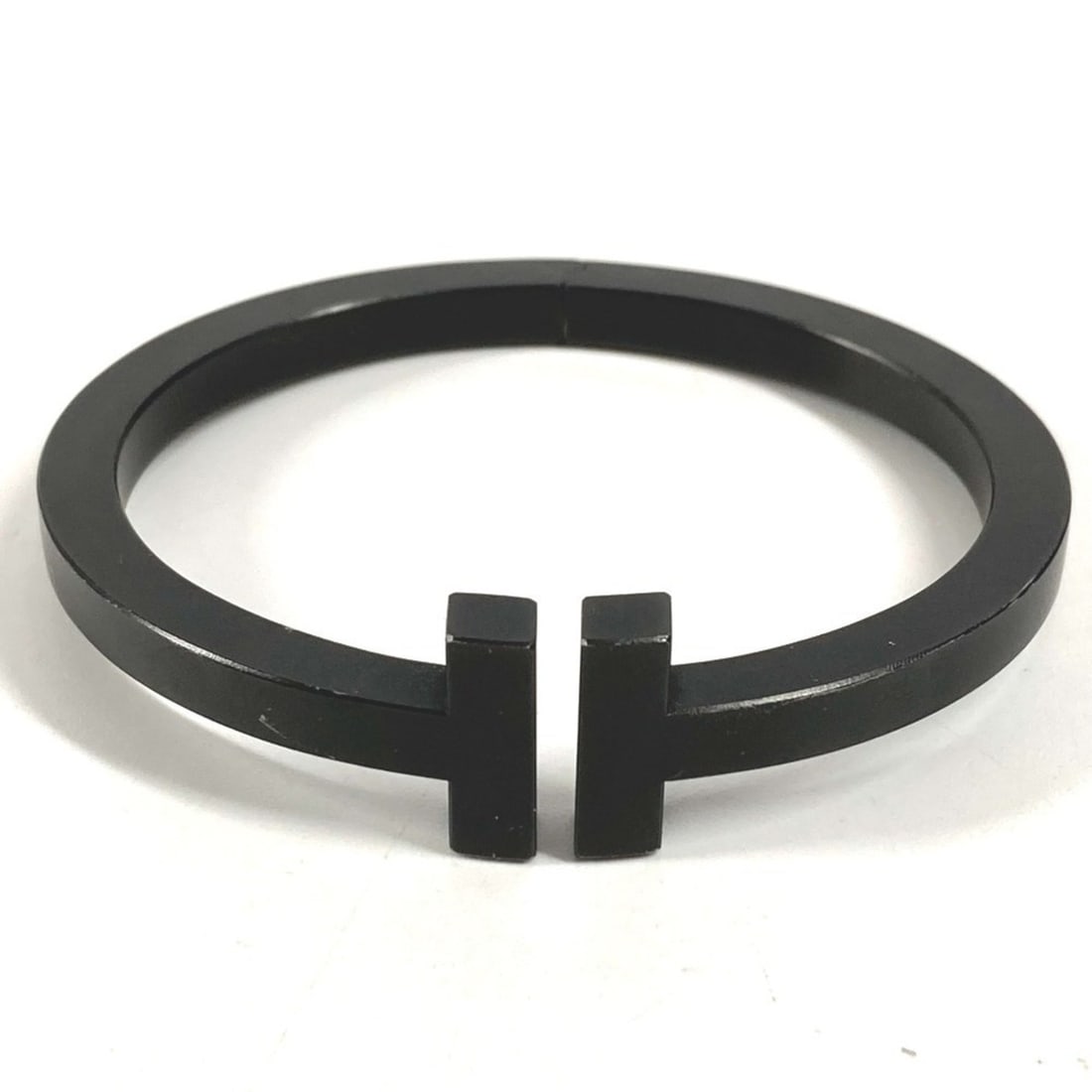 TIFFANY & Co. Tiffany T-Square Bangle, Stainless Steel, Women's, Black (1 of 14)