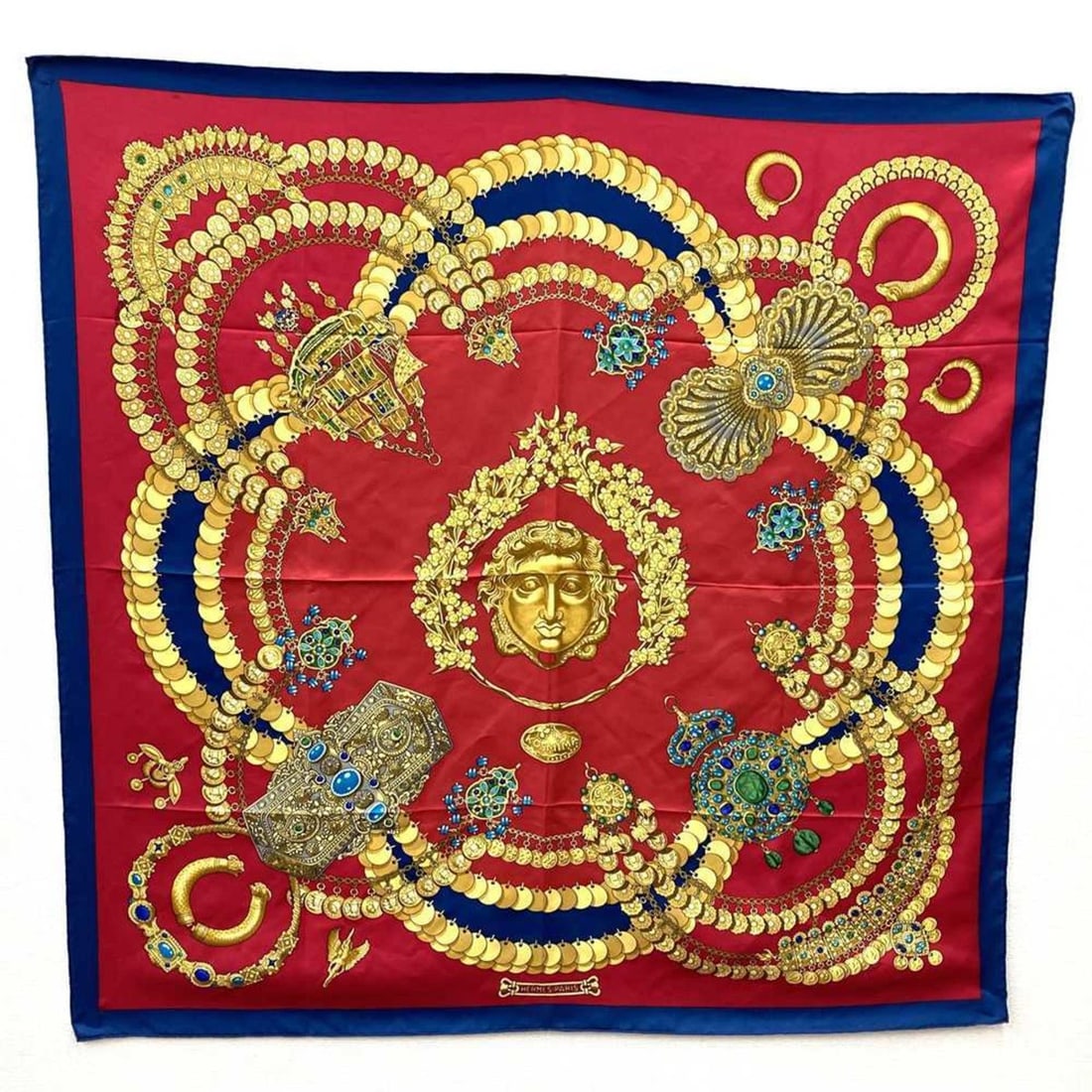 HERMES Carré 90 KOSMIMA Space Scarf, Silk, Red, Women's (1 of 11)