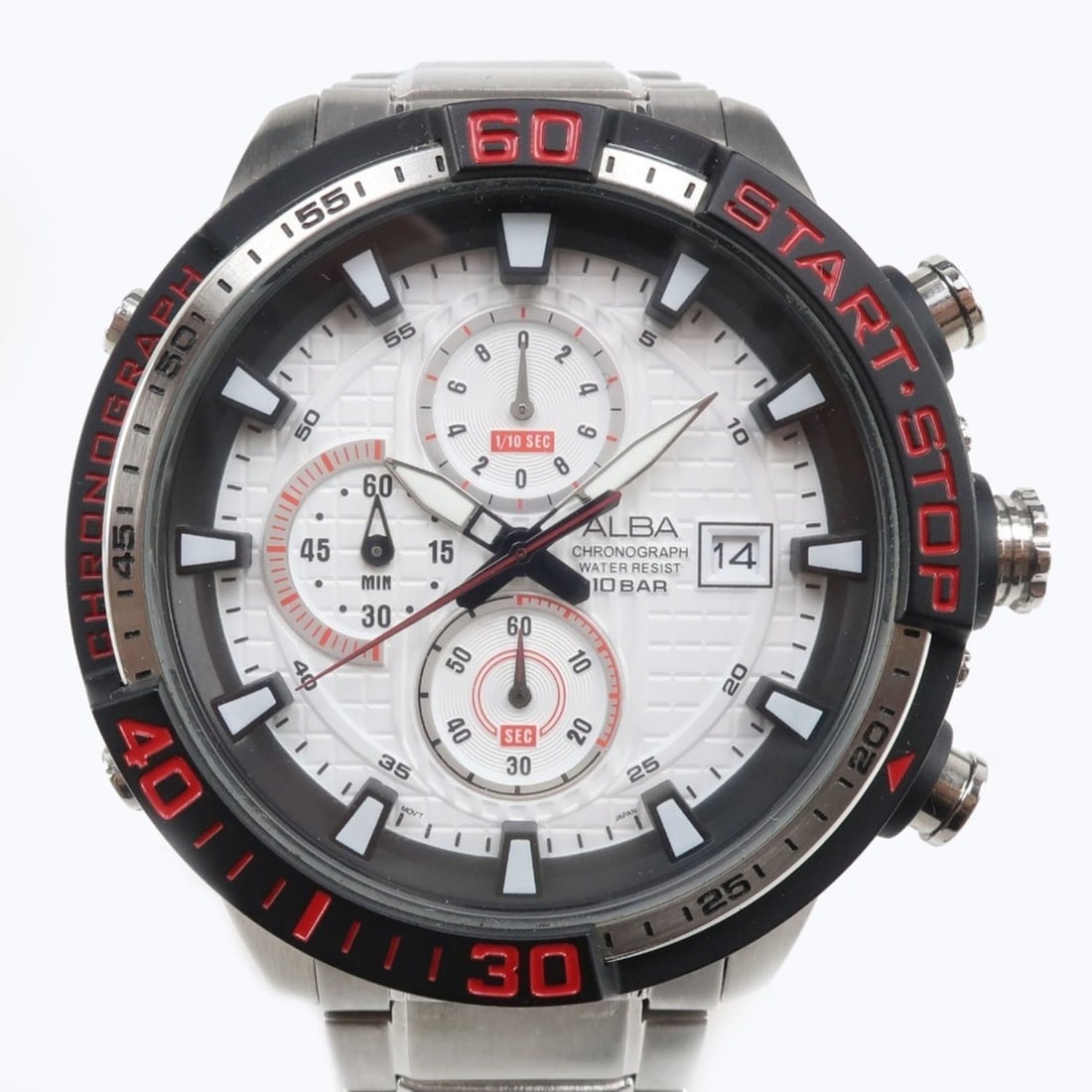 Seiko SEIKO Aruba Watch VD57-KE00 Stainless Steel Silver Quartz Chronograph White Dial Men's: --- Catalog ---Category: SizeWrist Size: 20.5cm / 8.07''Case Diameter: 50mm / 1.97''Category: DesignType: WristwatchGender: MenColor (Dial): WhiteMaterial (Band): Stainless steelMaterial (Case): Stain