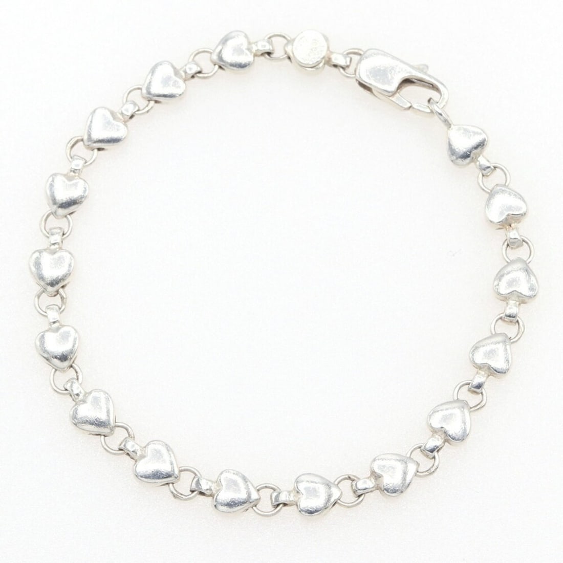 Tiffany & Co. Puff Heart Sterling Silver Bracelet, 925 Silver, Women's, TIFFANY CO: --- Catalog ---Category: SizeLength: 17.3cm / 6.81''Category: DesignType: Charm braceletGender: WomenMaterial: Sterling silver 925Category: GeneralBrand: Tiffany--- Item List ---Section: ConditionRank