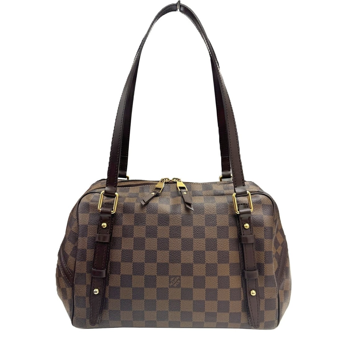 LOUIS VUITTON Rivington N41157 FL4110 Damier Tote Bag for Women: --- Catalog ---Category: SizeSize (HxWxD): 19cm x 25cm x 16cm / 7.48'' x 9.84'' x 6.29''Category: DesignType: Tote bagColor: BrownGender: WomenMaterial: Damier Canvas Category: GeneralBrand: Louis Vui