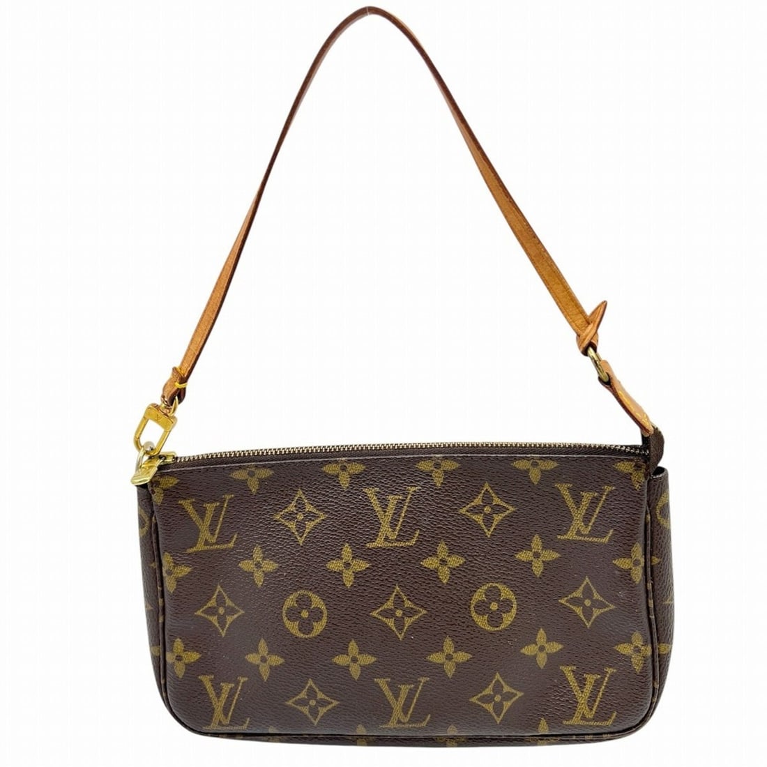 LOUIS VUITTON Monogram Pochette Accessoires M51980 SL0021 Pouch Handbag Brown Leather Women's and (1 of 11)