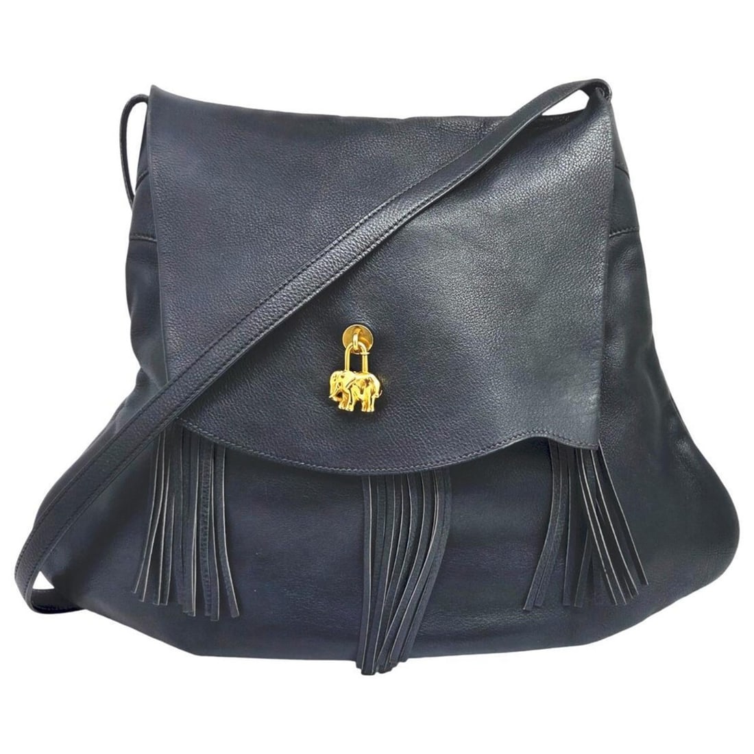 HERMES Hermes Shoulder Bag Leather Black Elephant Animal Cadena for Men and Women: --- Catalog ---Category: SizeSize (HxWxD): 34cm x 43cm x 4cm / 13.38'' x 16.92'' x 1.57''Category: DesignType: Shoulder bagColor: BlackGender: Men,WomenMaterial: Leather Category: GeneralBrand: Hermes