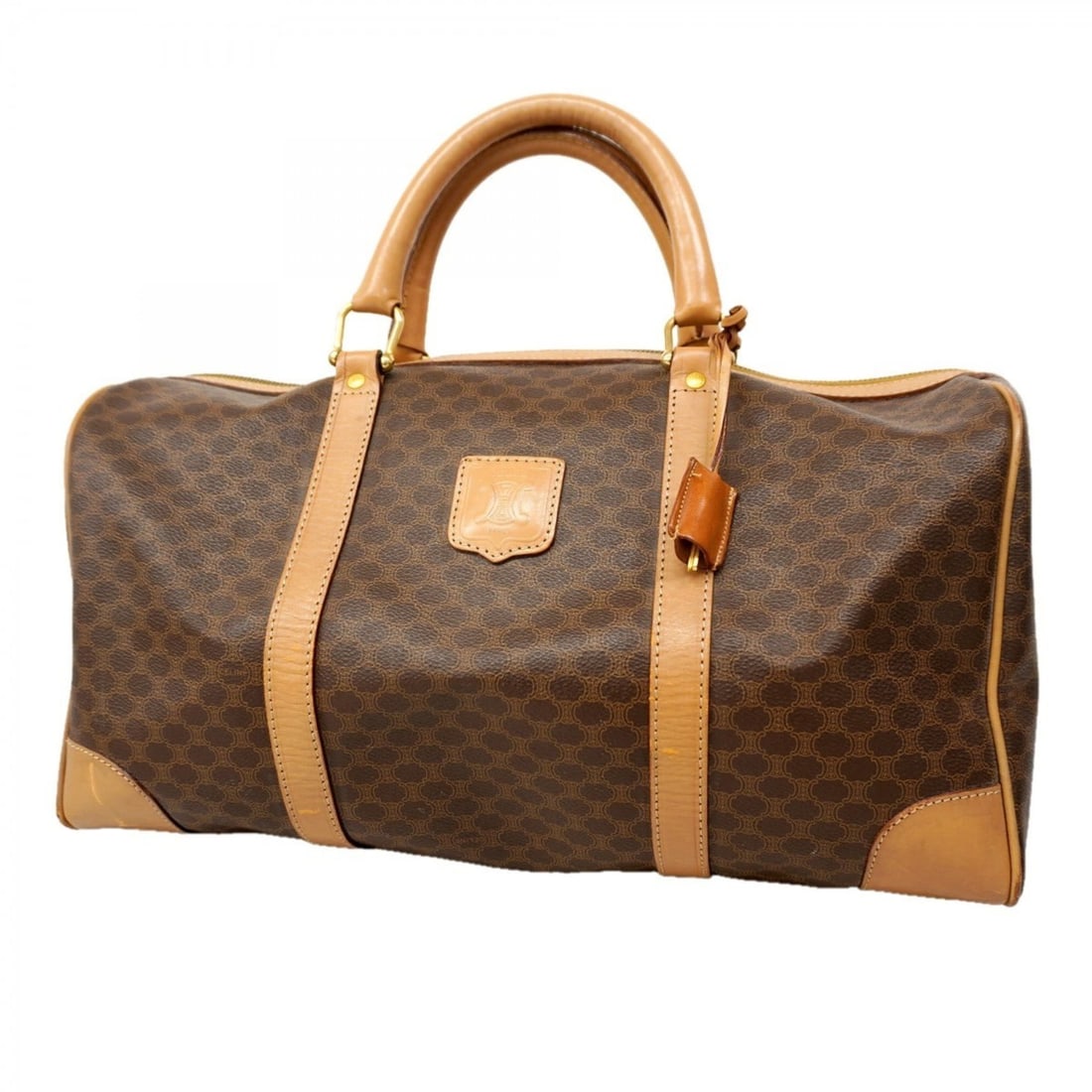 Celine Boston Bags, Macadam Brown, Men's and Women's: --- Catalog ---Category: SizeSize (HxWxD): 22cm x 40cm x 21cm / 8.66'' x 15.74'' x 8.26''Category: DesignType: Boston bagColor: BrownGender: Men,WomenMaterial: PVC Hardware Color: GoldCategory: Genera
