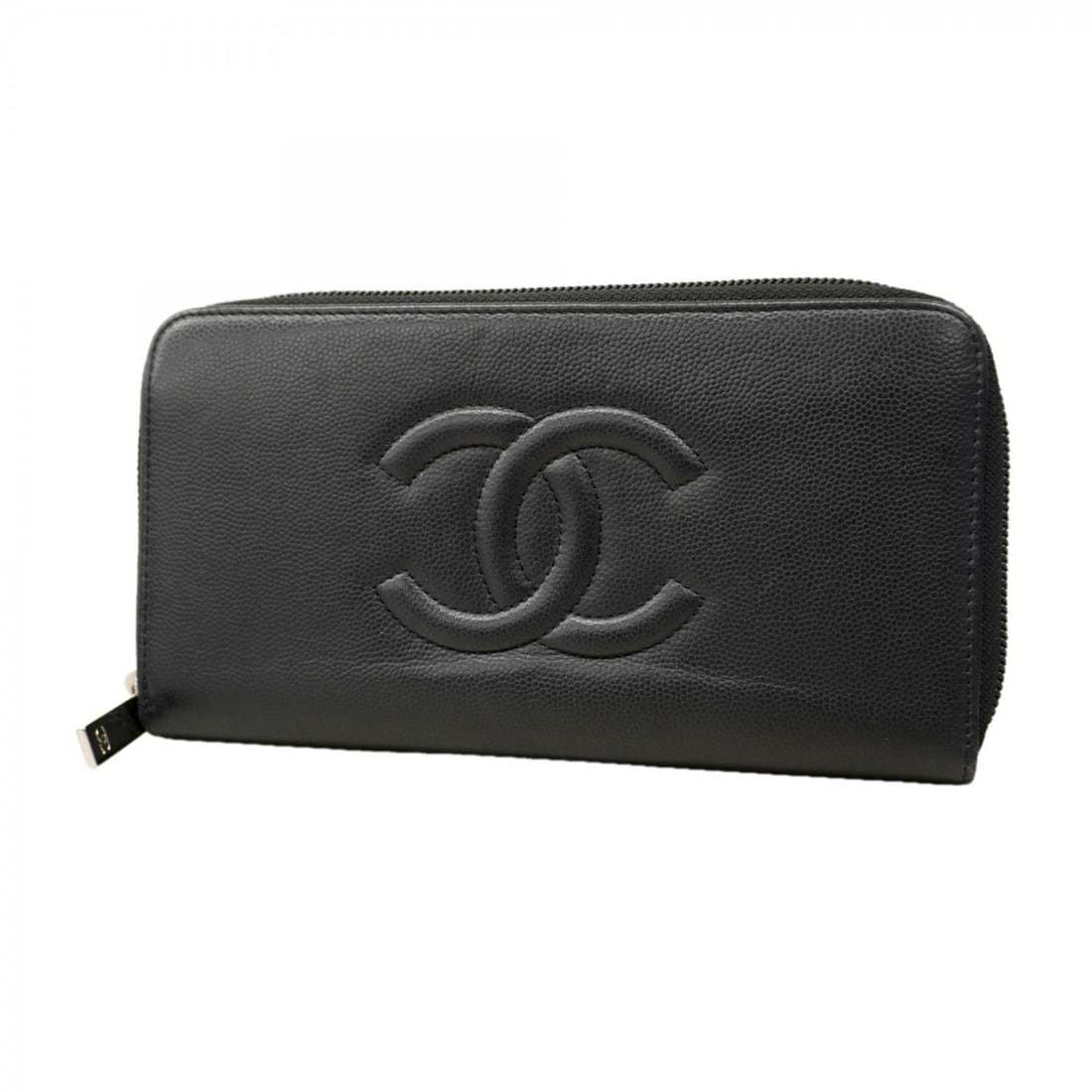 Chanel long wallet in caviar skin, black, for women (1 of 14)