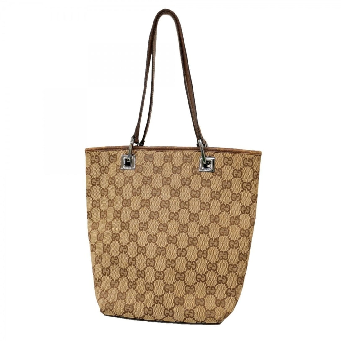 Gucci Tote Bag GG Canvas 31244 Beige Brown Women's: --- Catalog ---Category: SizeSize (HxWxD): 25cm x 17cm x 10cm / 9.84'' x 6.69'' x 3.93''Category: DesignType: Tote bagColor: Beige, BrownGender: WomenMaterial: Canvas Hardware Color: SilverCategory: G