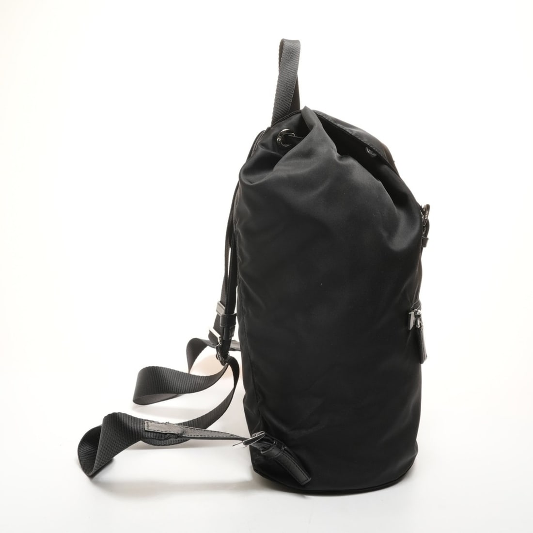 Prada nylon triangle logo backpack/daypack in black - 3