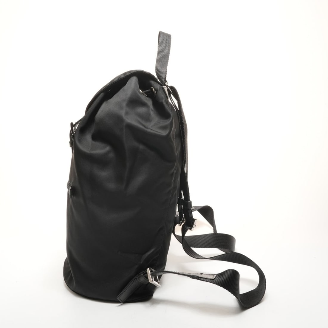 Prada nylon triangle logo backpack/daypack in black - 4