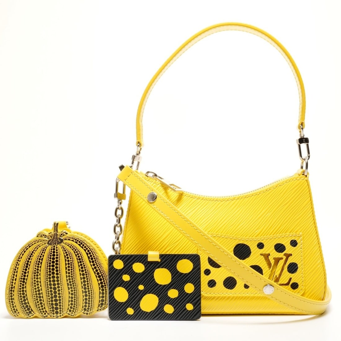 Louis Vuitton Epi Leather Yayoi Kusama Malellini Shoulder Bag in Yellow: --- Catalog ---Category: SizeSize (HxWxD): 13cm x 10cm x 3cm / 5.11'' x 3.93'' x 1.18''Category: DesignType: Pouch, Shoulder bagColor: YellowGender: WomenCategory: GeneralBrand: Louis VuittonCountry