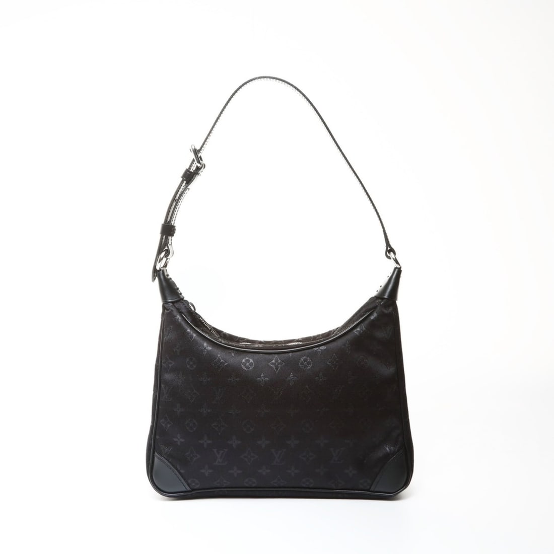 Louis Vuitton Satin Monogram Little Boulogne Handbag in Black: --- Catalog ---Category: SizeSize (HxWxD): 16cm x 20cm x 5cm / 6.29'' x 7.87'' x 1.96''Category: DesignType: HandbagColor: BlackGender: WomenCategory: GeneralBrand: Louis VuittonCountry of Origin: