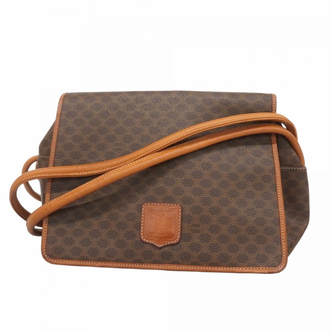 Celine Shoulder Bag Macadam Brown Women's: --- Catalog ---Category: SizeSize (HxWxD): 20cm x 25cm x 14cm / 7.87'' x 9.84'' x 5.51''Category: DesignType: Shoulder bagColor: BrownGender: WomenMaterial: PVC Hardware Color: GoldCategory: GeneralBr