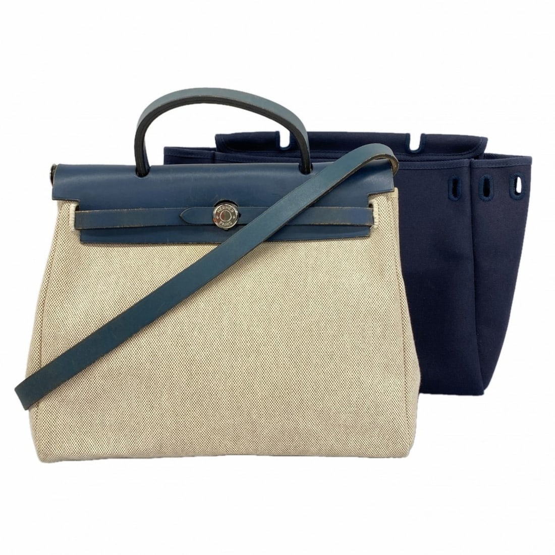 Hermes Hermès Airbag PM Toile H Blue Handbag with E Stamp, 2-Way Bag for Women (1 of 18)