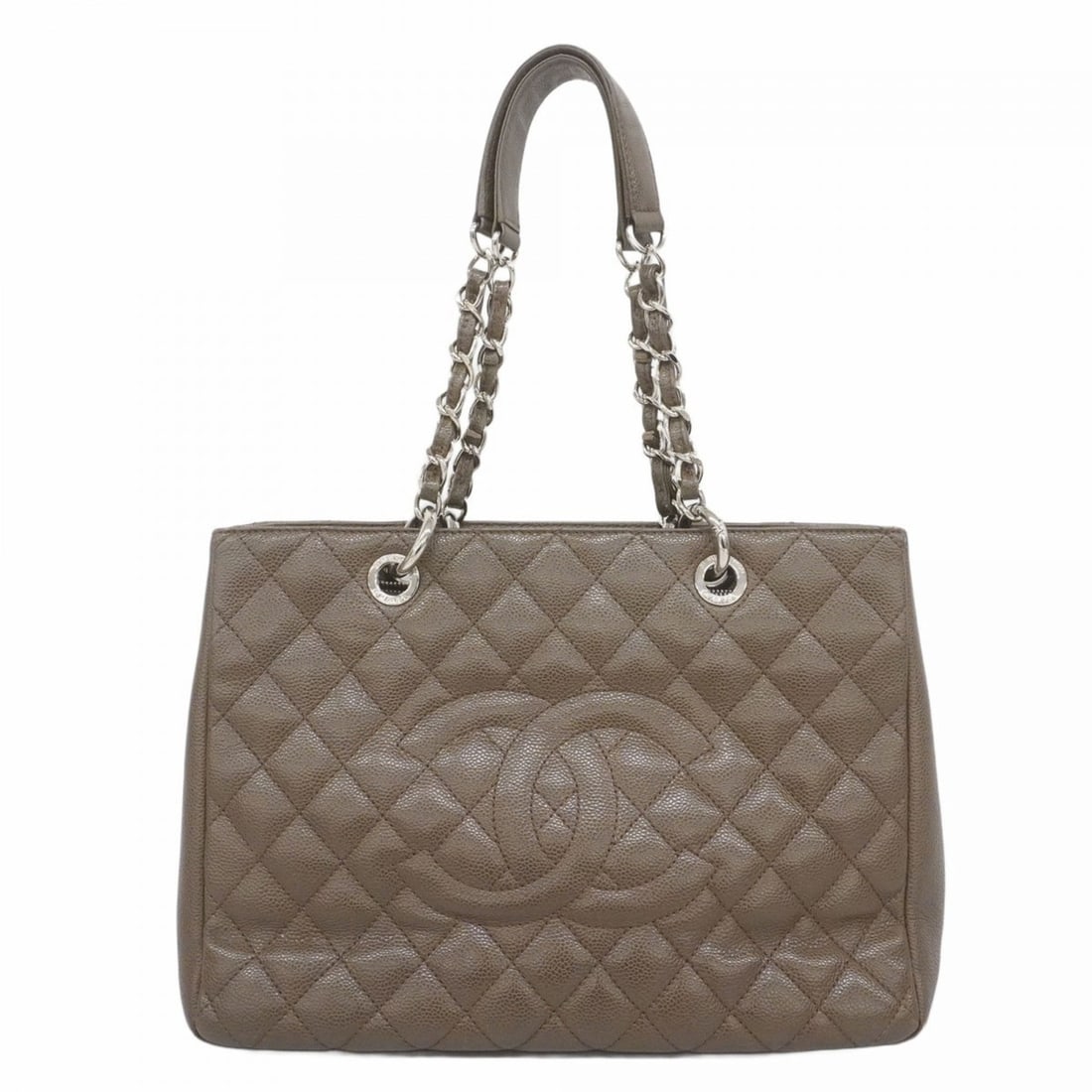 Chanel Chain Tote Matelasse Caviar Leather Brown Women's: --- Catalog ---Category: SizeSize (HxWxD): 25cm x 34cm x 13cm / 9.84'' x 13.38'' x 5.11''Category: DesignType: Tote bagColor: BrownGender: WomenMaterial: Grained Calfskin Hardware Color: SilverCategor