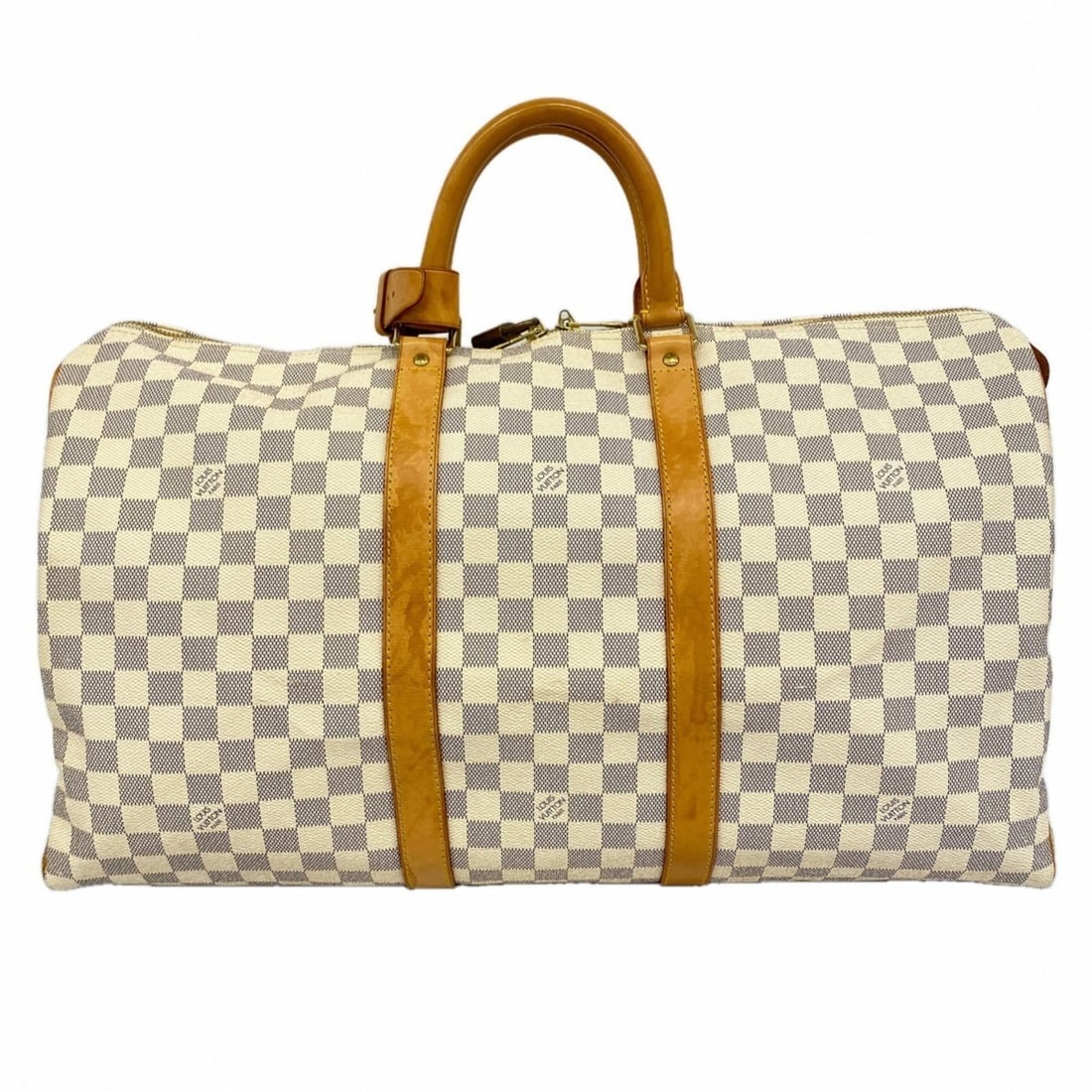 Louis Vuitton Keepall 50 Boston Bag, Damier Azur, N41430, White, for Men and Women: --- Catalog ---Category: SizeSize (HxWxD): 28.5cm x 51cm x 22cm / 11.22'' x 20.07'' x 8.66''Category: DesignType: Boston bagColor: WhiteGender: Men,WomenCategory: GeneralMPN: N41430Brand: Louis Vuitto