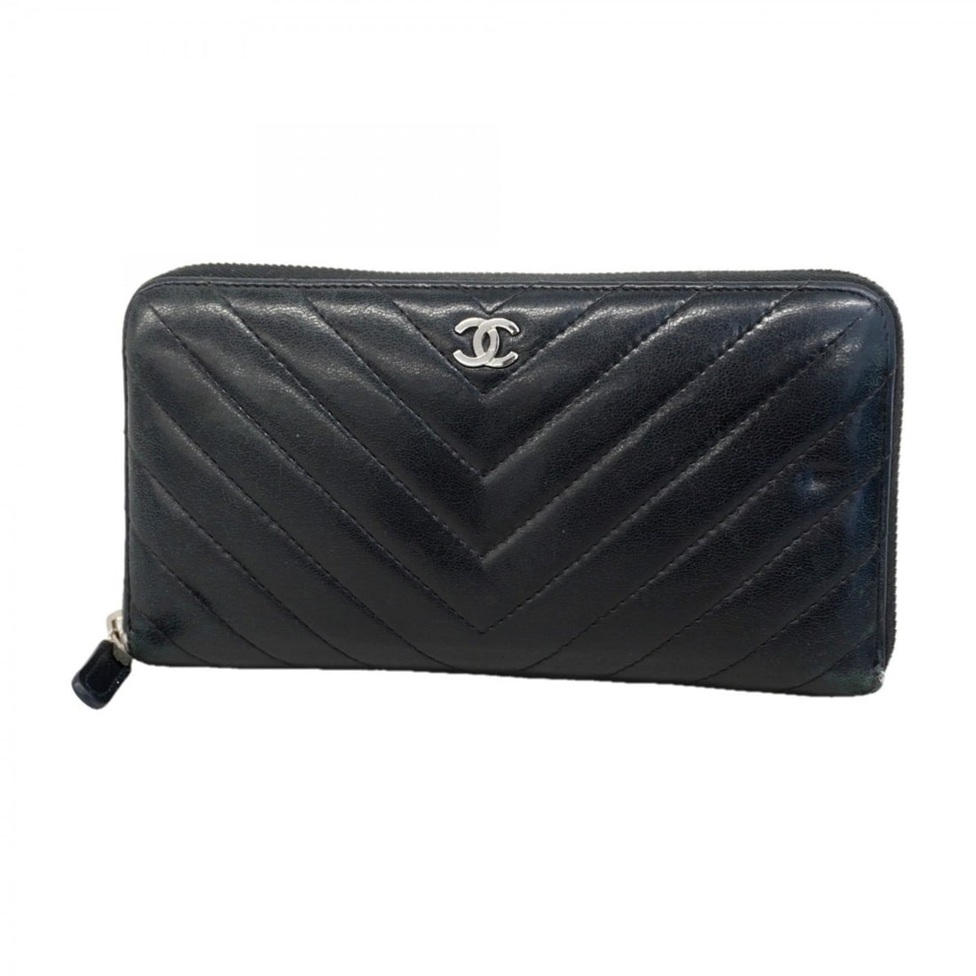 Chanel Long Wallet V-Stitch Lambskin Black Women's (1 of 12)