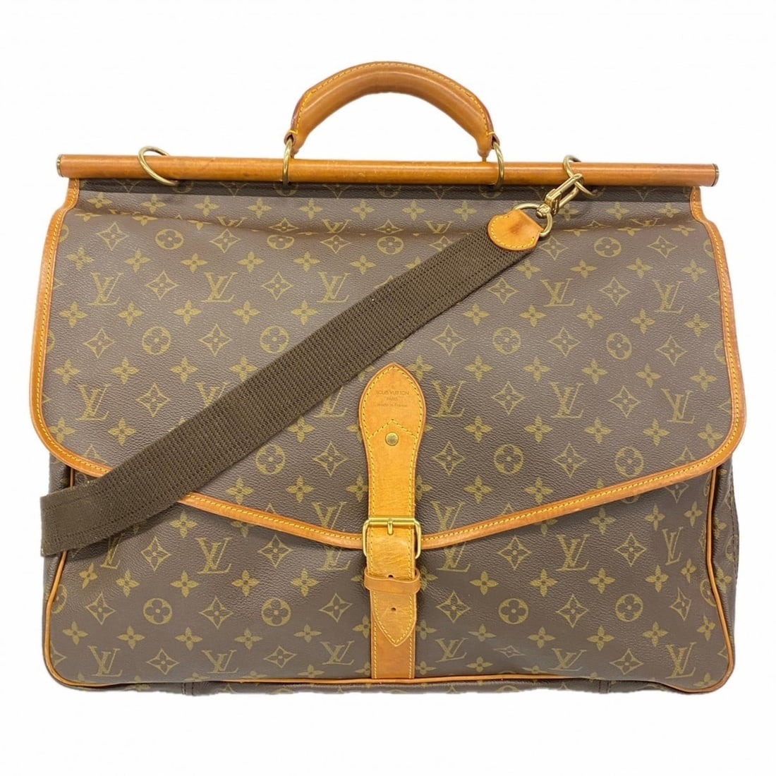 Louis Vuitton Monogram Sac Chasse Boston Bag M41140 Brown 2-Way for Men and Women (1 of 14)