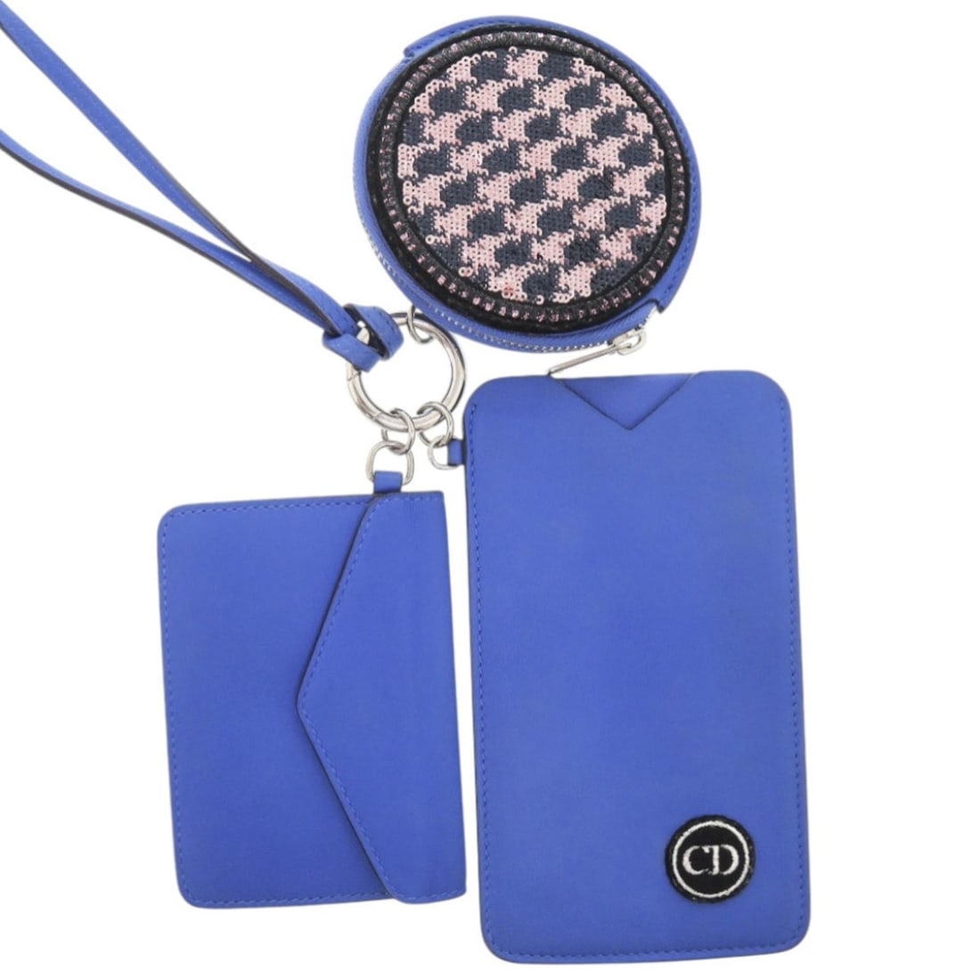 Christian Dior Neck Pouch Leather Blue Card Case 1422: --- Catalog ---Category: SizeSize (HxWxD): 15cm x 8.5cm x 3.00mm / 5.9'' x 3.34'' x 0.11''Category: DesignType: Pochette, PouchColor: Black, BlueGender: WomenMaterial: Leather Category: GeneralBrand: