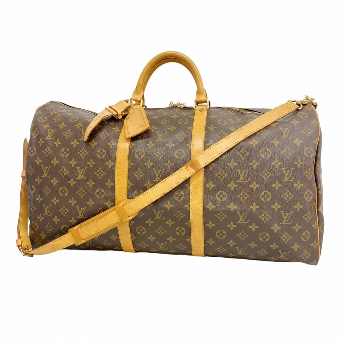 Louis Vuitton Monogram Keepall Bandouliere 60 Boston Bag M41412 Brown Men's/Women's (1 of 12)