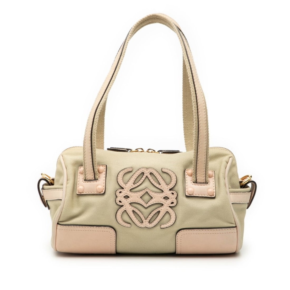 Loewe Anagram Handbag in Beige and Pink Canvas Leather for Women (1 of 12)