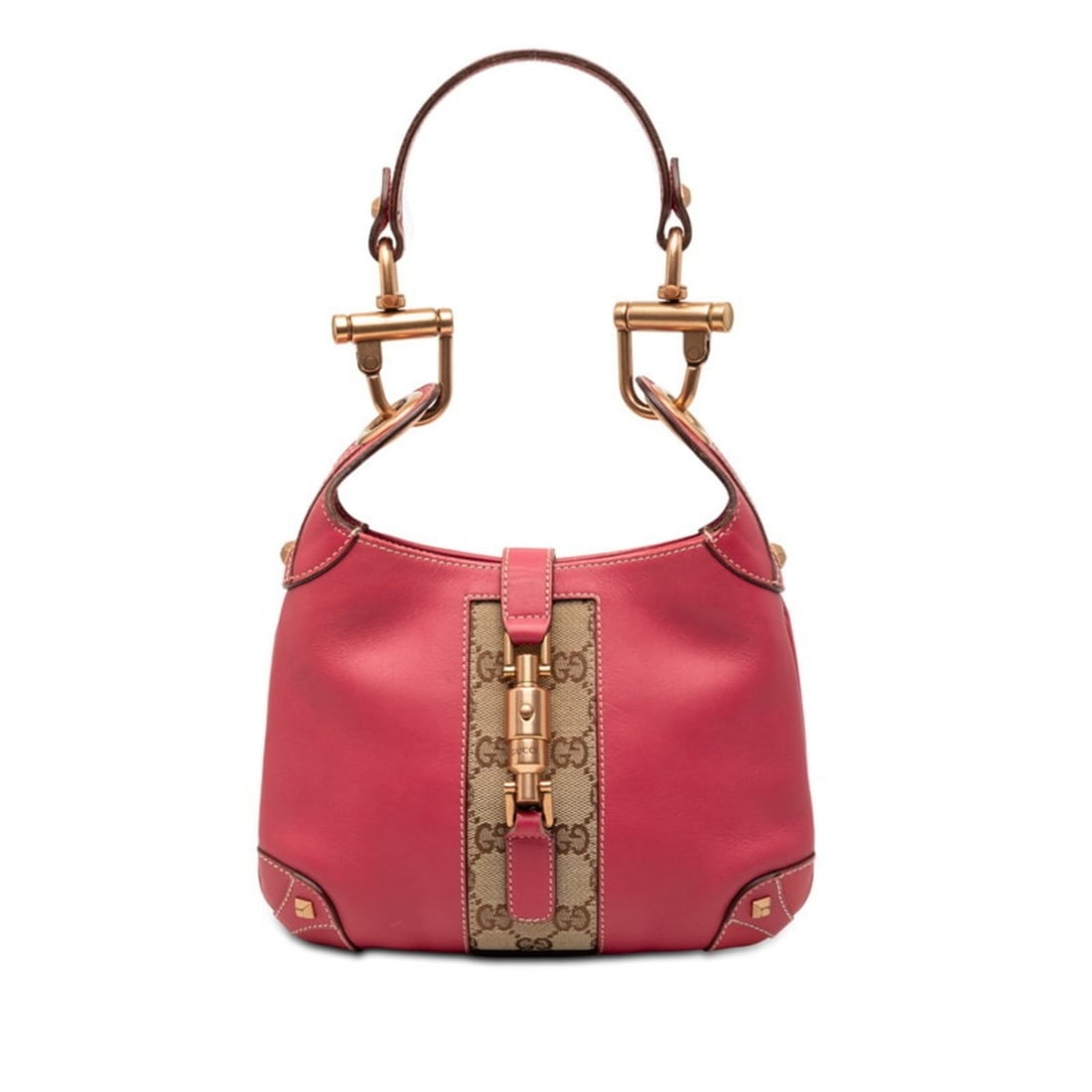 Gucci New Jackie GG Canvas Handbag/Shoulder Bag 120885 Pink Leather Women's GUCCI (1 of 13)