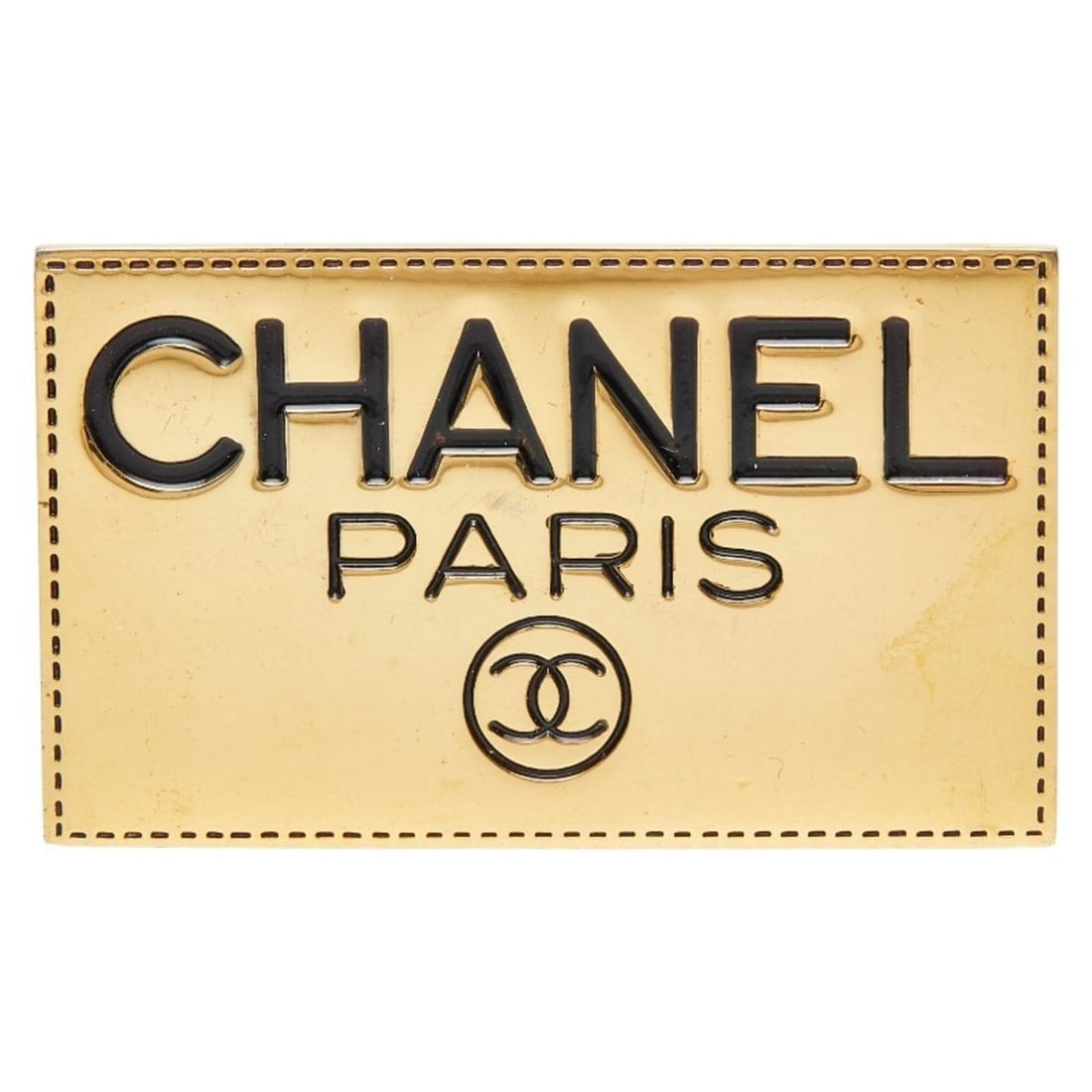 CHANEL Nameplate Motif Brooch Metal Women's (1 of 13)
