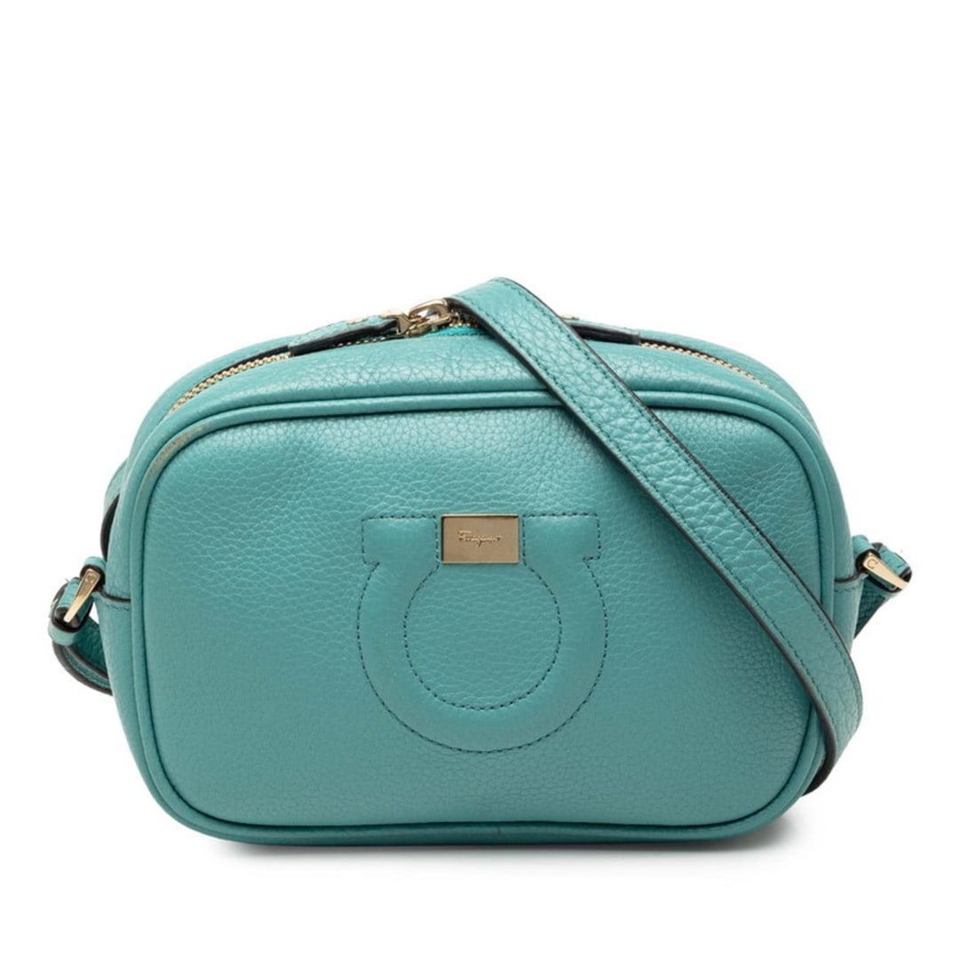 Salvatore Ferragamo Gancini Shoulder Bag in Green and Turquoise Leather for Women (1 of 12)