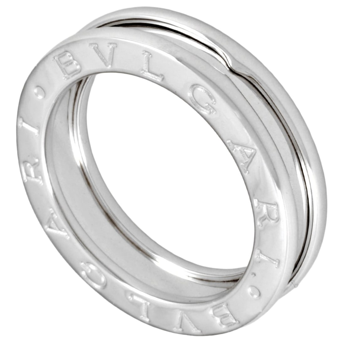 BVLGARI B.zero1 1-Band Ring, #48, 18KWG, 6.3g, White Gold, Women's: --- Catalog ---Category: SizeUS Size: 4.5Brand Size: 48Category: DesignType: Band ringGender: WomenMaterial: White gold (18K)Category: GeneralBrand: Bvlgari--- Item List ---Section: ConditionRanking:
