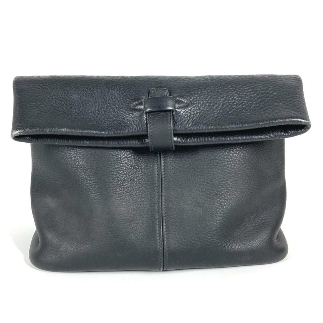HERMES Tar Bag, Second Pouch, Bifold Clutch Leather, Men's/Women's, Black (1 of 15)