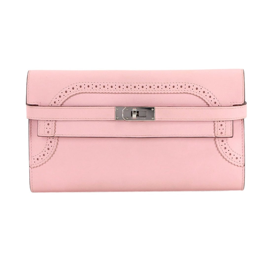 Hermes Hermès Kelly Wallet Ghillies Bifold Long in Swift Rose Sakura with T Stamp: --- Catalog ---Category: SizeSize (HxWxD): 11cm x 20cm x 2cm / 4.33'' x 7.87'' x 0.78''Category: DesignType: Long wallet (bi-fold)Color: Rose sakuraGender: WomenMaterial: Swift leather Category: Gener