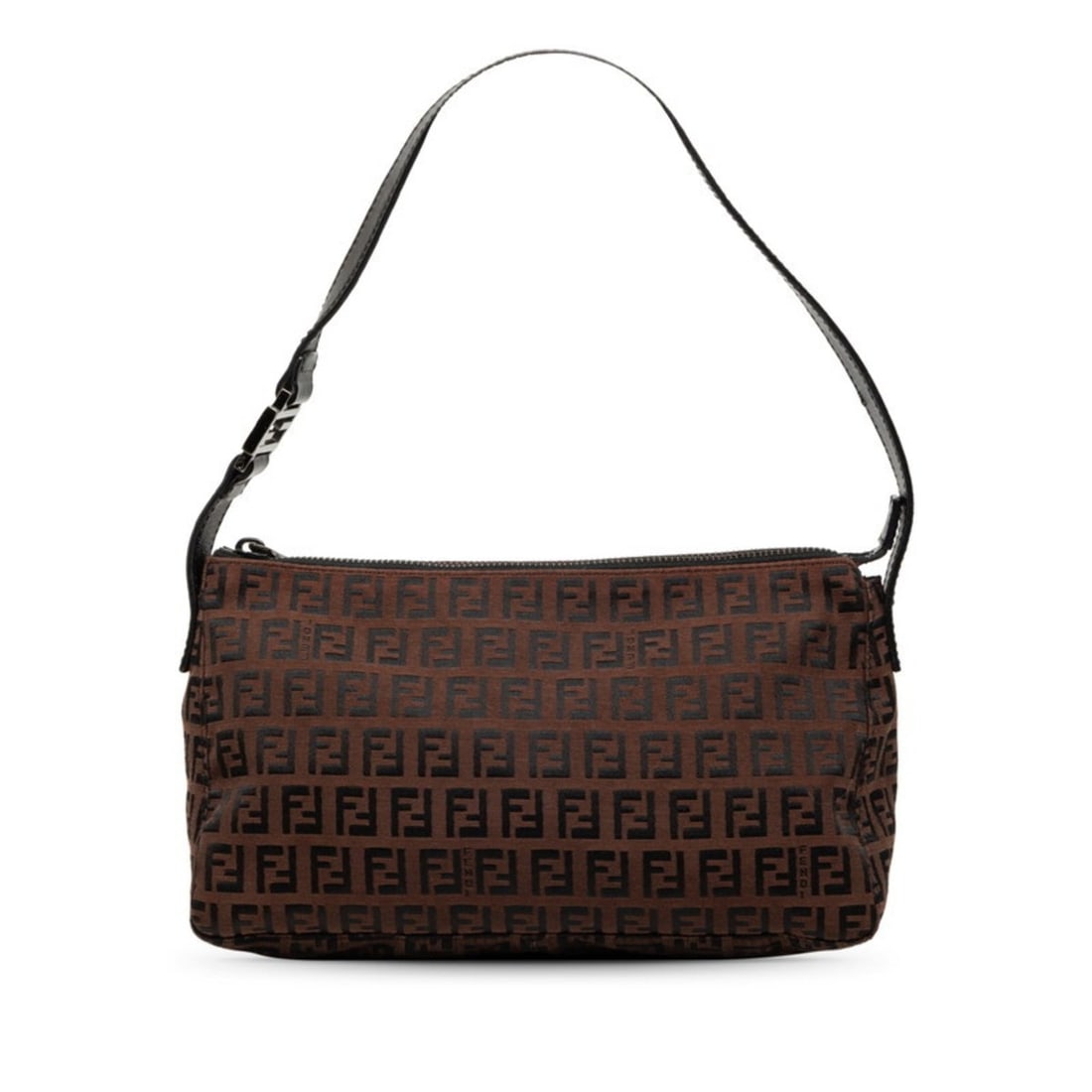 Fendi Zucchino One-Shoulder Bag 8BR444 Brown/Black Canvas/Leather Women's FENDI (1 of 13)