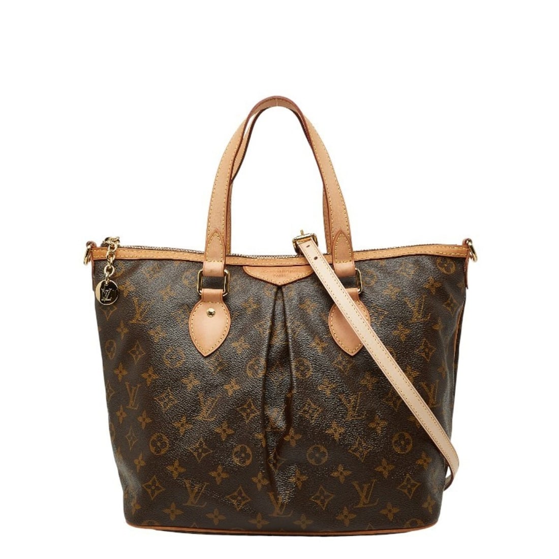 Louis Vuitton Monogram Palermo PM Handbag/Shoulder Bag, 2-Way, M40145, Brown Leather, Women's, LOUIS (1 of 15)