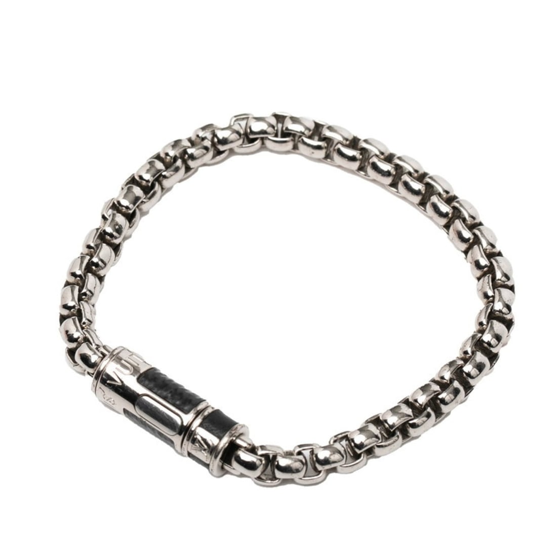 Louis Vuitton Monogram Eclipse Bracelet Chain M62592 Silver and Black Metal Men's LOUIS VUITTON (1 of 10)