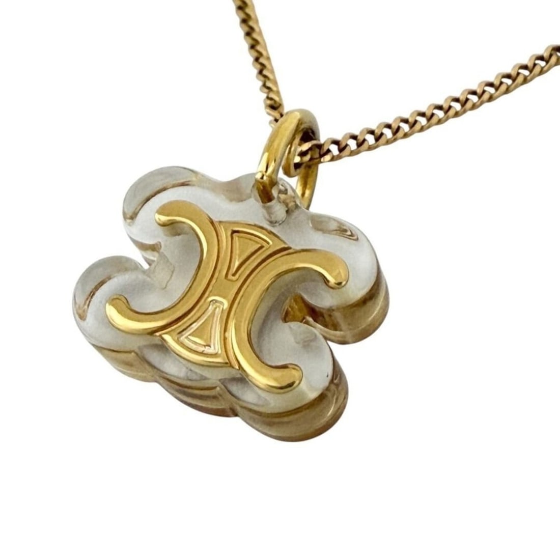 Celine Women's Glasson Triomphe Pendant Necklace: --- Catalog ---Category: SizeNeck Circumference: 38 cm - 42 cm / 14.96'' - 16.53''Category: DesignGender: WomenMaterial: MetalNecklace Type: Pendant necklaceCategory: GeneralBrand: CelineCountry of Or