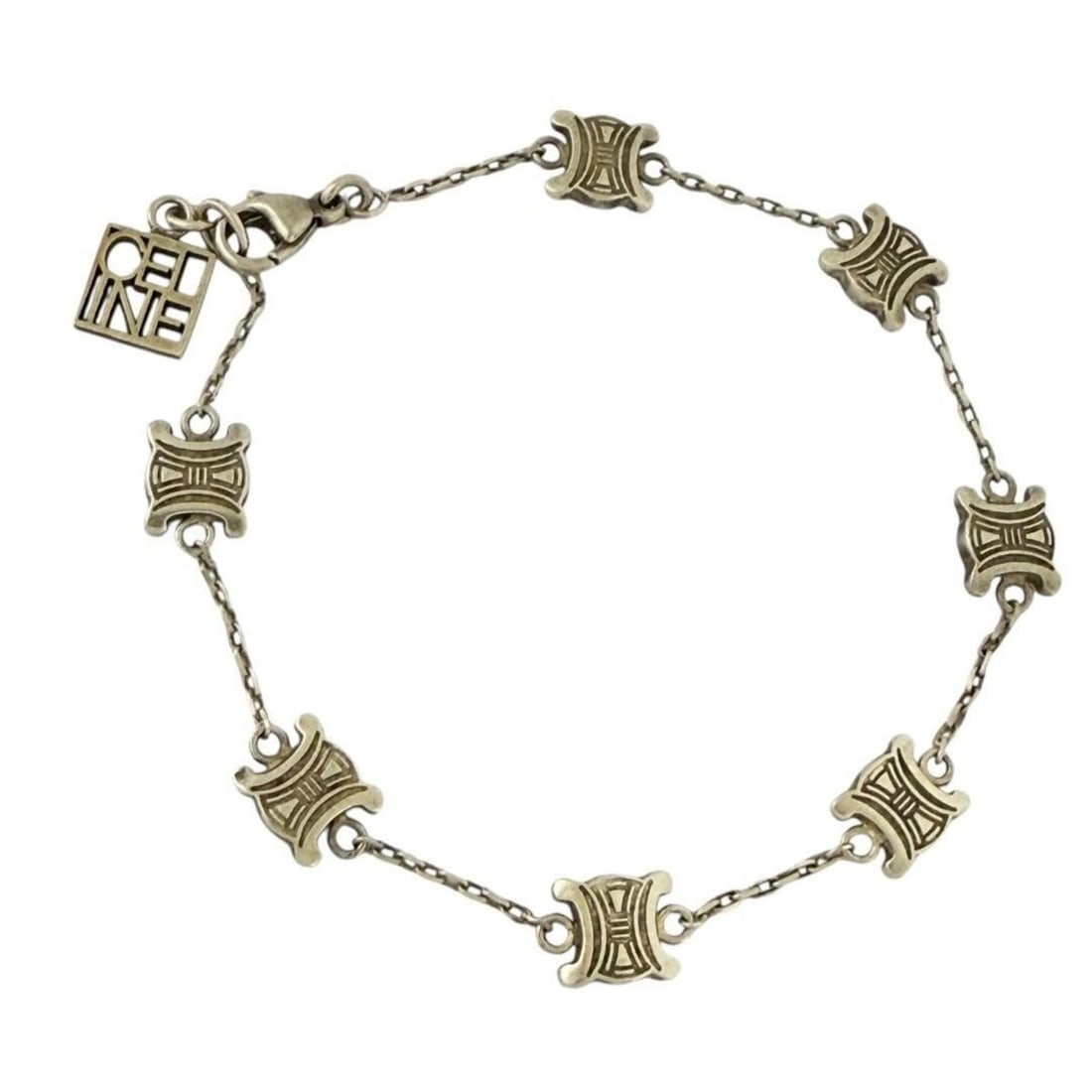 Celine Station Bracelet for Men and Women, Macadam, Gold: --- Catalog ---Category: SizeLength: 20cm / 7.87''Category: DesignType: Charm braceletColor: GoldGender: Men,WomenMaterial: MetalCategory: GeneralBrand: Celine--- Item List ---Section: ConditionRankin