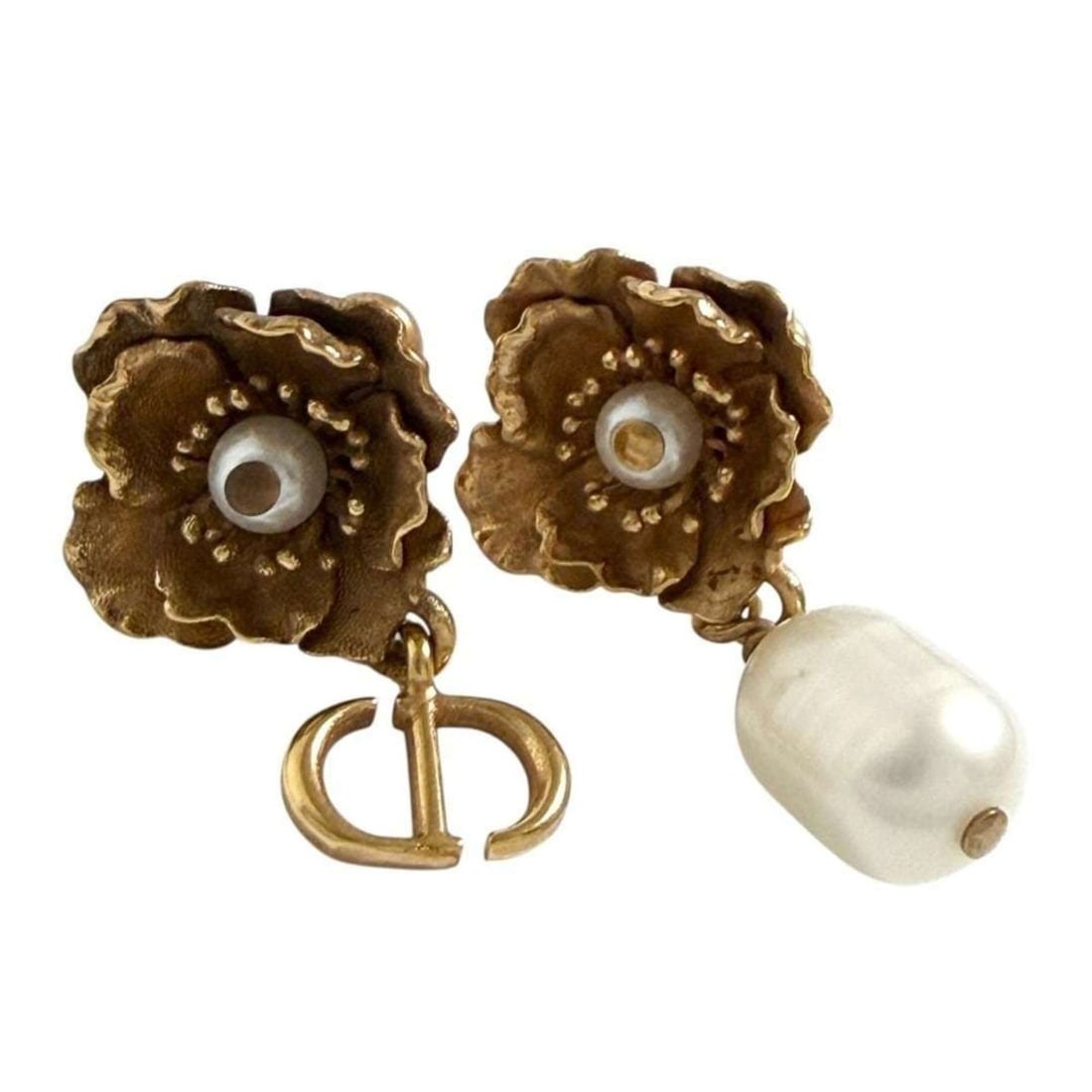 Christian Dior Dior Women's D Millefiori Earrings with Asymmetrical Flowers (1 of 15)
