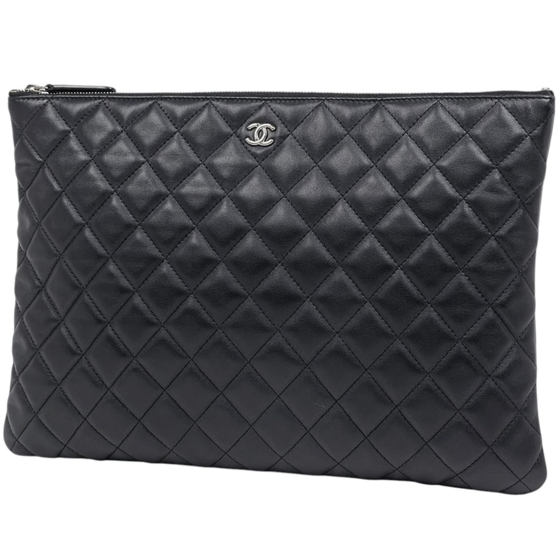 CHANEL Coco Mark Clutch Bag, Matelasse Second Leather, Black, Women's: --- Catalog ---Category: SizeSize (HxWxD): 23cm x 33cm x 1.5cm / 9.05'' x 12.99'' x 0.59''Category: DesignType: Clutch bagColor: BlackGender: WomenMaterial: Leather Category: GeneralLine: MatelasseBra