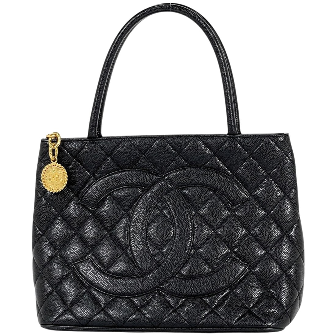 CHANEL Reissue Tote Handbag with Coco Mark, Caviar Skin, Black, A01804, Women's (1 of 12)
