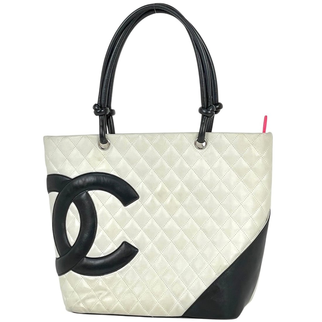 CHANEL Cambon Line Tote Bag with Coco Mark and Matelasse Shoulder Bag, Leather, White Black, Women's: --- Catalog ---Category: SizeSize (HxWxD): 29cm x 25.5cm x 15cm / 11.41'' x 10.03'' x 5.9''Category: DesignType: Shoulder bag, Tote bagColor: Black, WhiteGender: WomenClosure: OpenMaterial: Leather Ou