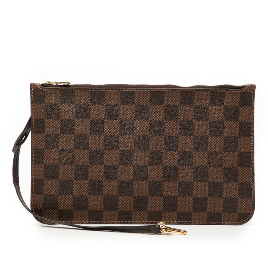 Louis Vuitton Damier Neverfull Attached Pouch, Brown Leather, Women's, LOUIS VUITTON: --- Catalog ---Category: SizeSize (HxWxD): 15.5cm x 24.5cm x 5.00mm / 6.1'' x 9.64'' x 0.19''Category: DesignType: PouchColor: BrownGender: WomenMaterial: PVC , Leather Category: GeneralBrand: Louis V