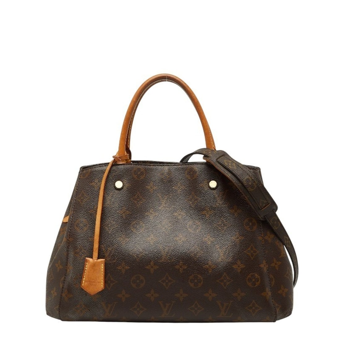 Louis Vuitton Monogram Montaigne MM Handbag/Shoulder Bag, 2-Way, M41056, Brown Leather, Women's, (1 of 15)