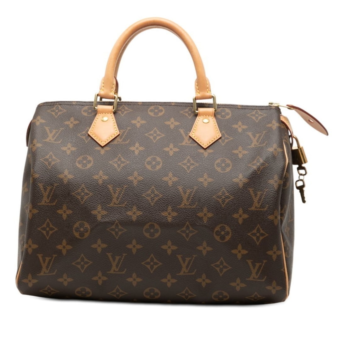 Louis Vuitton Monogram Speedy 30 Handbag M41526 Brown Leather Women's LOUIS VUITTON (1 of 17)